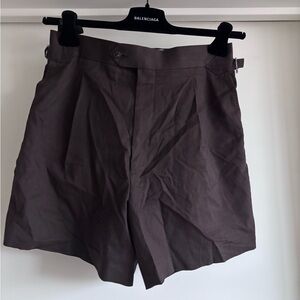 High Waisted Suit Supply Men's Brown Shorts